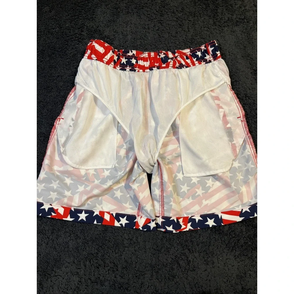 Speedo Swim Trunks Shorts men's Small Stars Stripes mesh lined Americana USA